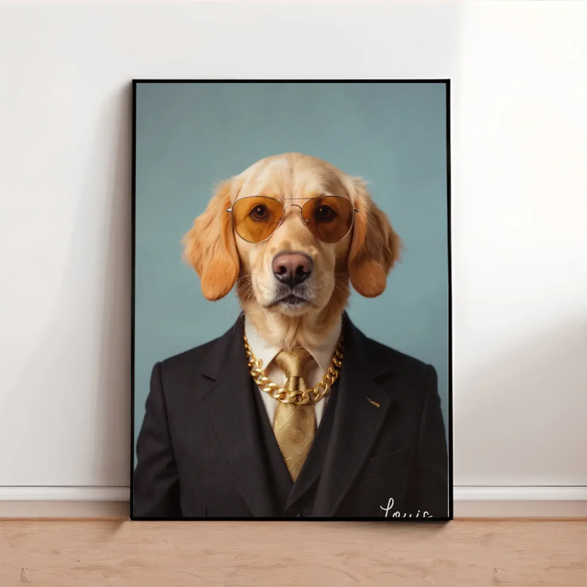 Personalized AI-generated poster of your dog or cat dressed in a custom costume