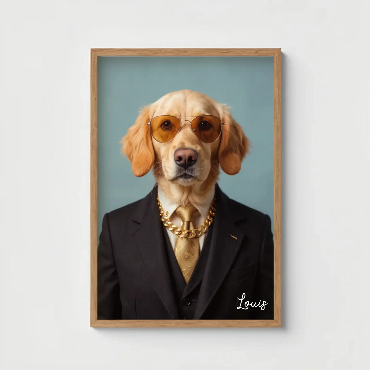Personalized AI-generated poster of your dog or cat dressed in a custom costume