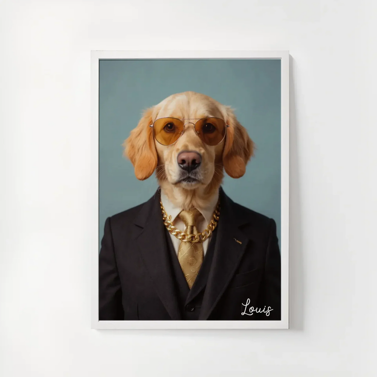 Personalized AI-generated poster of your dog or cat dressed in a custom costume