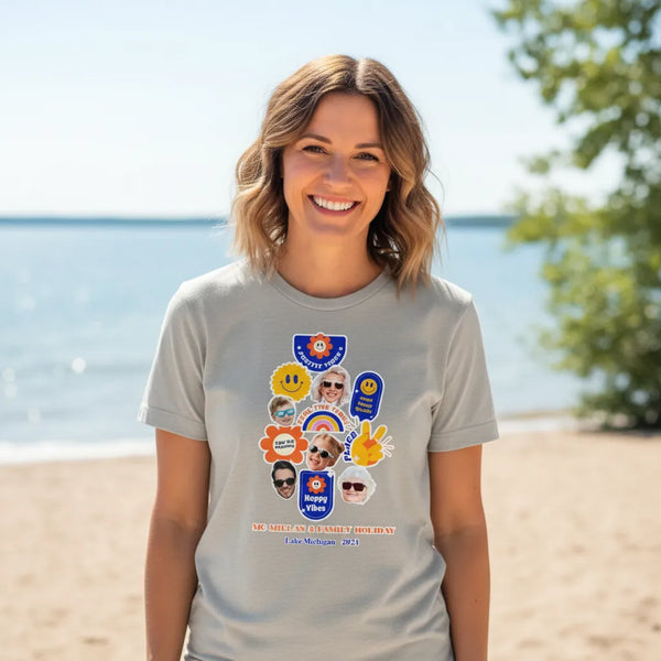 Custom Sticker-Style Cotton Shirt - Family Trip