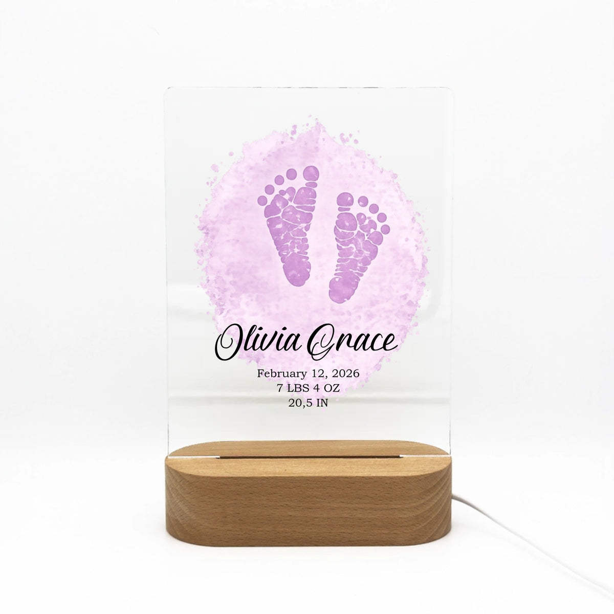 Custom Newborn Acrylic Nighstand | Shopify Product Personalizer