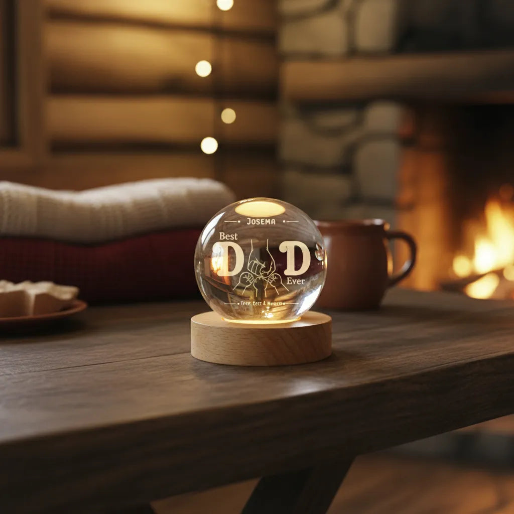 Custom Crystal Globe Lamp Best Dad Ever