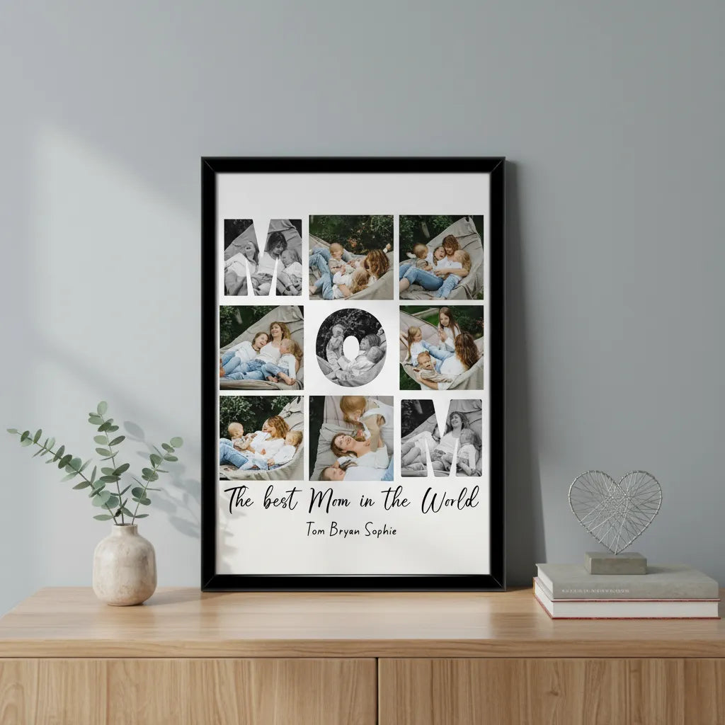 Personalized photo framed poster celebrating Mother's Day with custom memories display