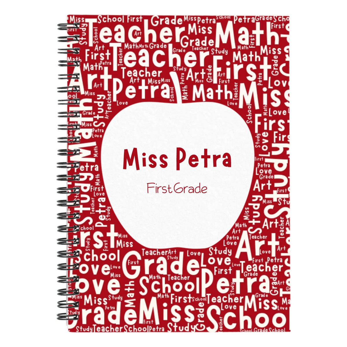 Custom Spiral Notebook - Word Cloud