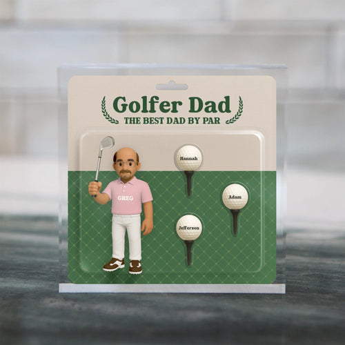 Personalized Golfer Dad acrylic square plaque with custom design for Father's Day gift