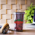 Personalized groovy acrylic cup with custom fruit name design for retro daily hydration