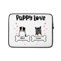 Personalized puppy love laptop sleeve with charming dog design for stylish device protection