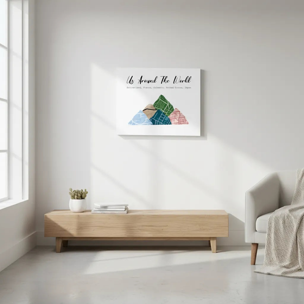 Custom Street Map Framed Canvas