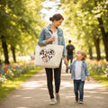 Personalized photo tote bag with Mom You're the Piece message for meaningful mom gift