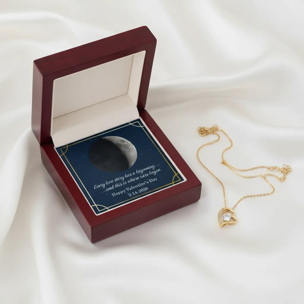 Custom Forever Love Necklace with Moon Phases | Shopify Product Personalizer