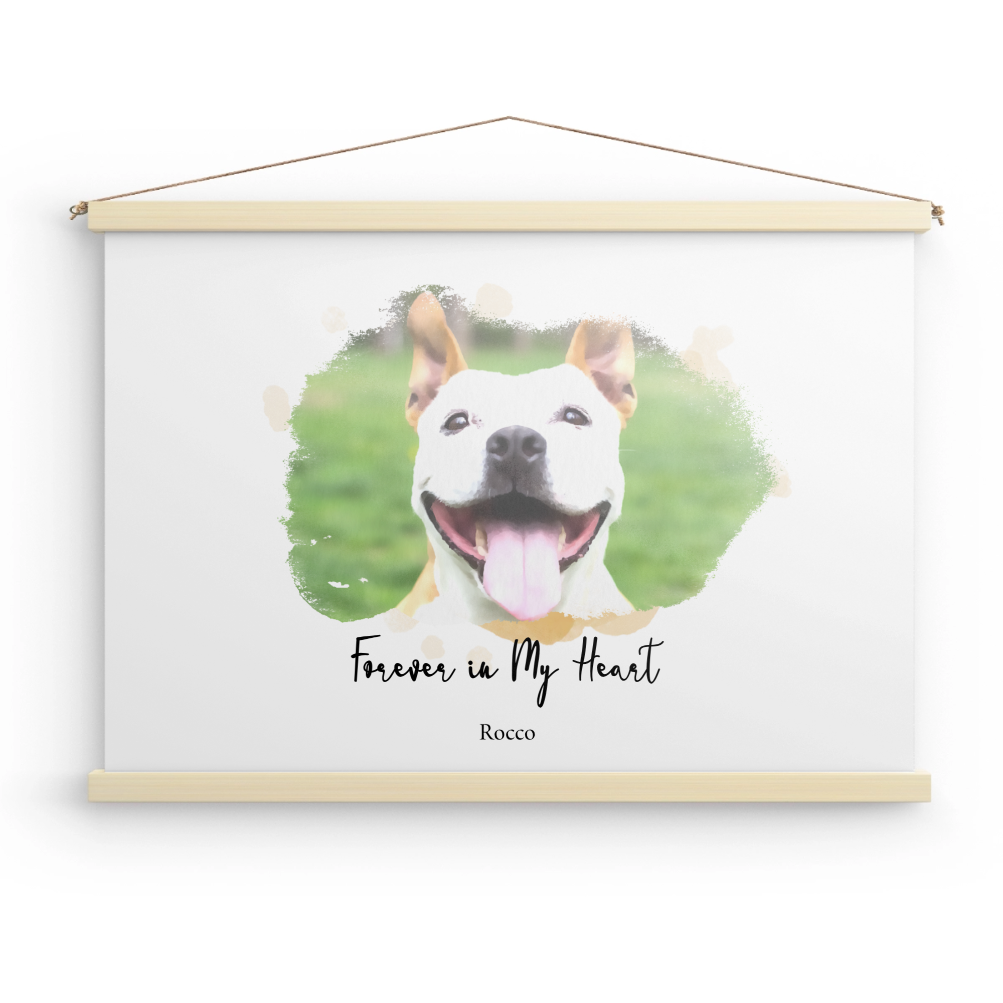 Custom Watercolor Canvas Wall Hang - Photo & Texts