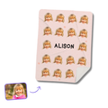 Personalized 60x80 face-cut sherpa blanket for kids with custom photo design