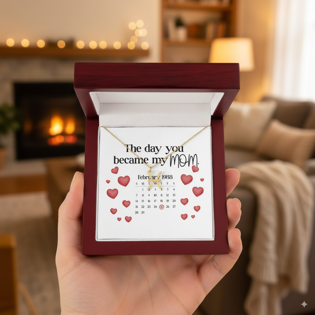 Personalized zodiac symbol necklace for The Day You Became My Mom meaningful celebration