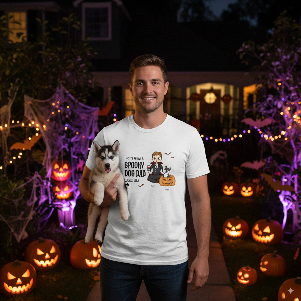 Custom Halloween Dad and Dog T-Shirt