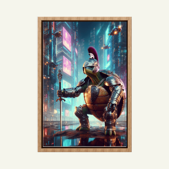 Personalized wooden framed poster with AI artwork and semi-glossy paper finish for home