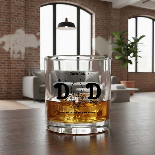 Custom Best Dad Ever Rocks Glass