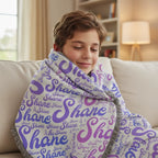 Custom Name Woven Blanket - Word Cloud
