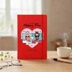 Personalized Valentine's journal with Missing Piece design for love story keepsake writing