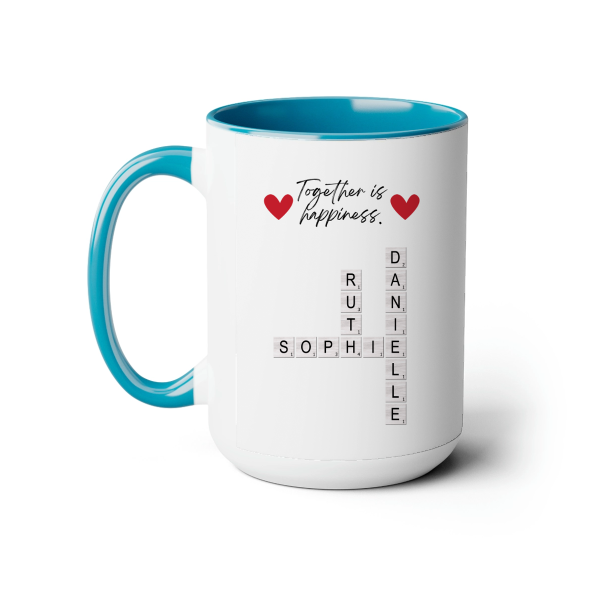 Custom Crossword Coffee Mug 15oz - Together is Happiness