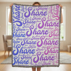 Custom Name Woven Blanket - Word Cloud | Shopify Product Personalizer