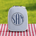 Personalized monogrammed lunchbox with embroidered initials for kids daily school meals