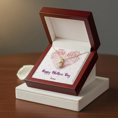 Personalized necklace with custom word cloud design for celebrating beautiful meaningful moments