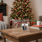 Personalized Our First Christmas acrylic calendar block for newlywed couples first holiday