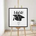 Personalized graduation square framed canvas commemorating milestone achievement details