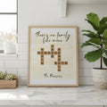 Personalized high gloss poster with family crossword design for modern home decor display