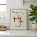 Personalized high gloss poster with family crossword design for modern home decor display