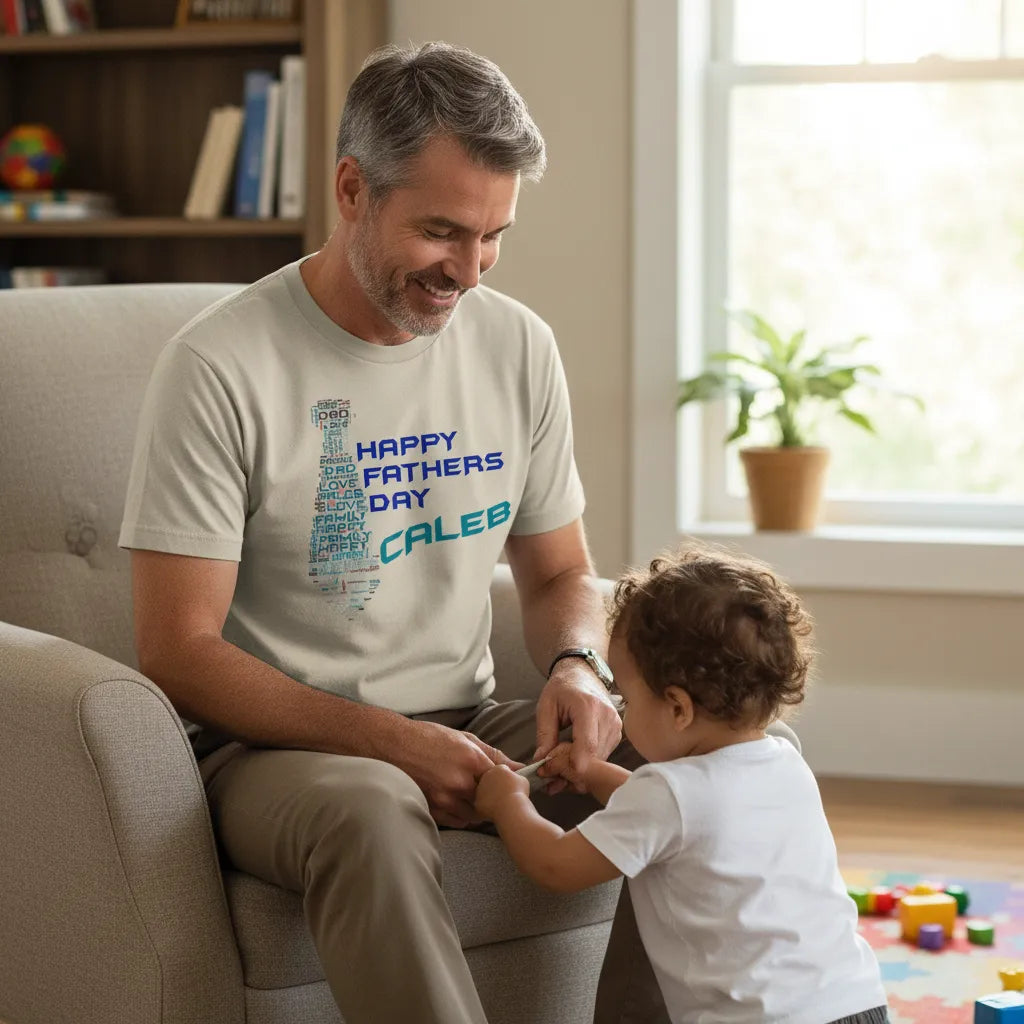 Personalized unisex t-shirt with custom word cloud design for unique everyday apparel
