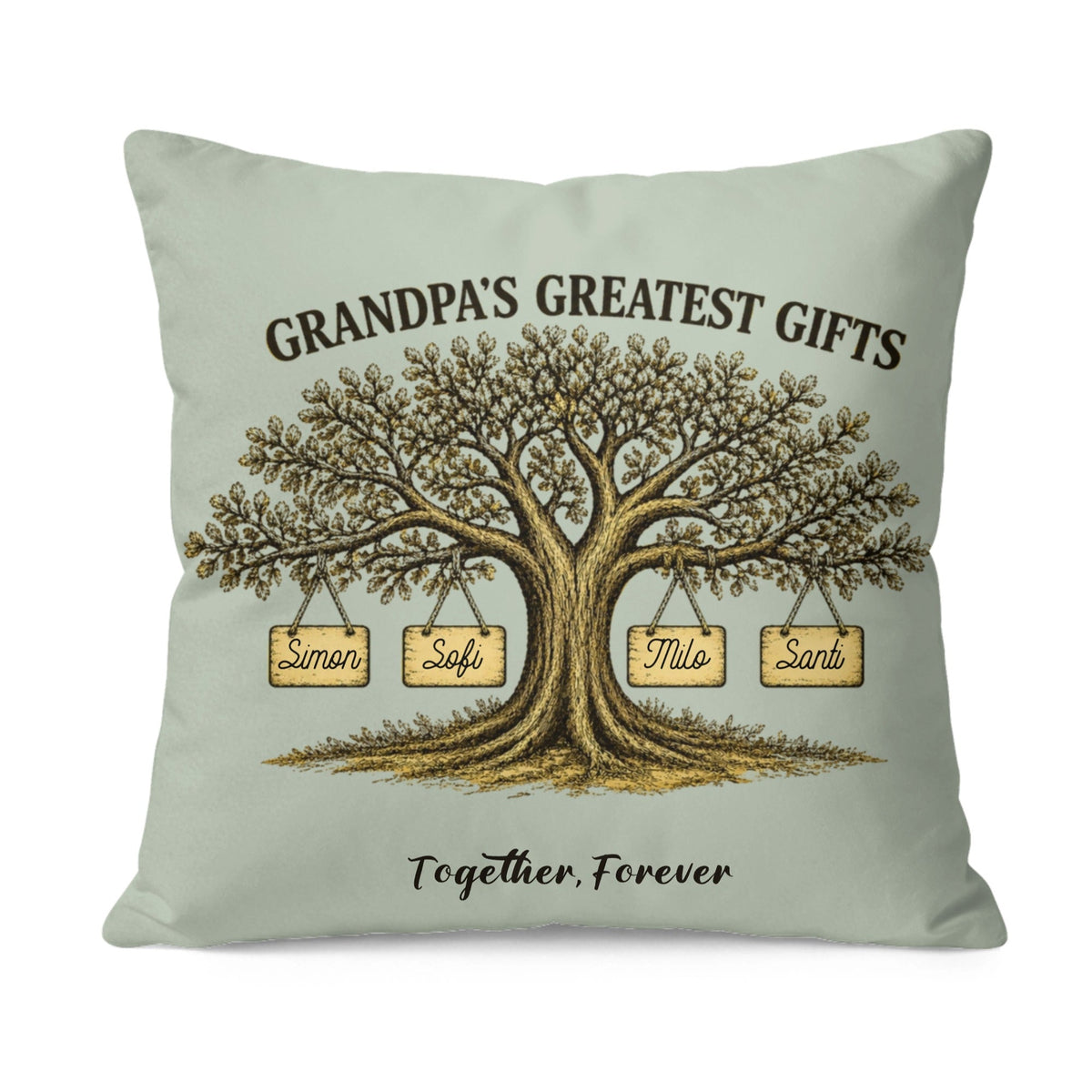Custom Square Pillow - Grandpa's Greatest Gifts