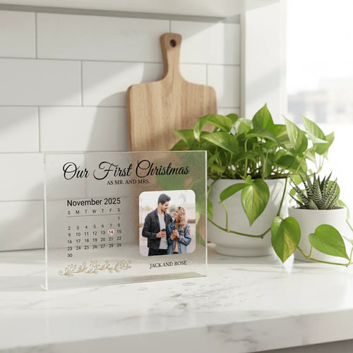 Custom Calendar Acrylic Block - Our First Christmas