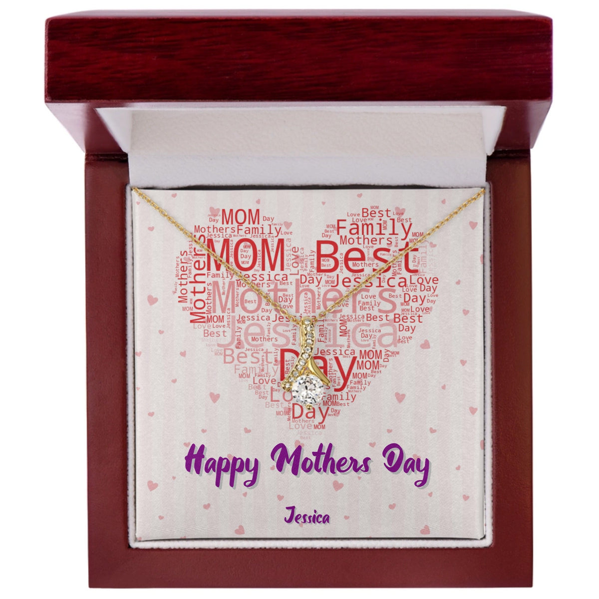 Custom Alluring Beauty Necklace - Word Cloud