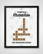Christmas family crossword framed poster studio shot