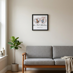 Custom Valentine's Square Poster framed print on living room wall