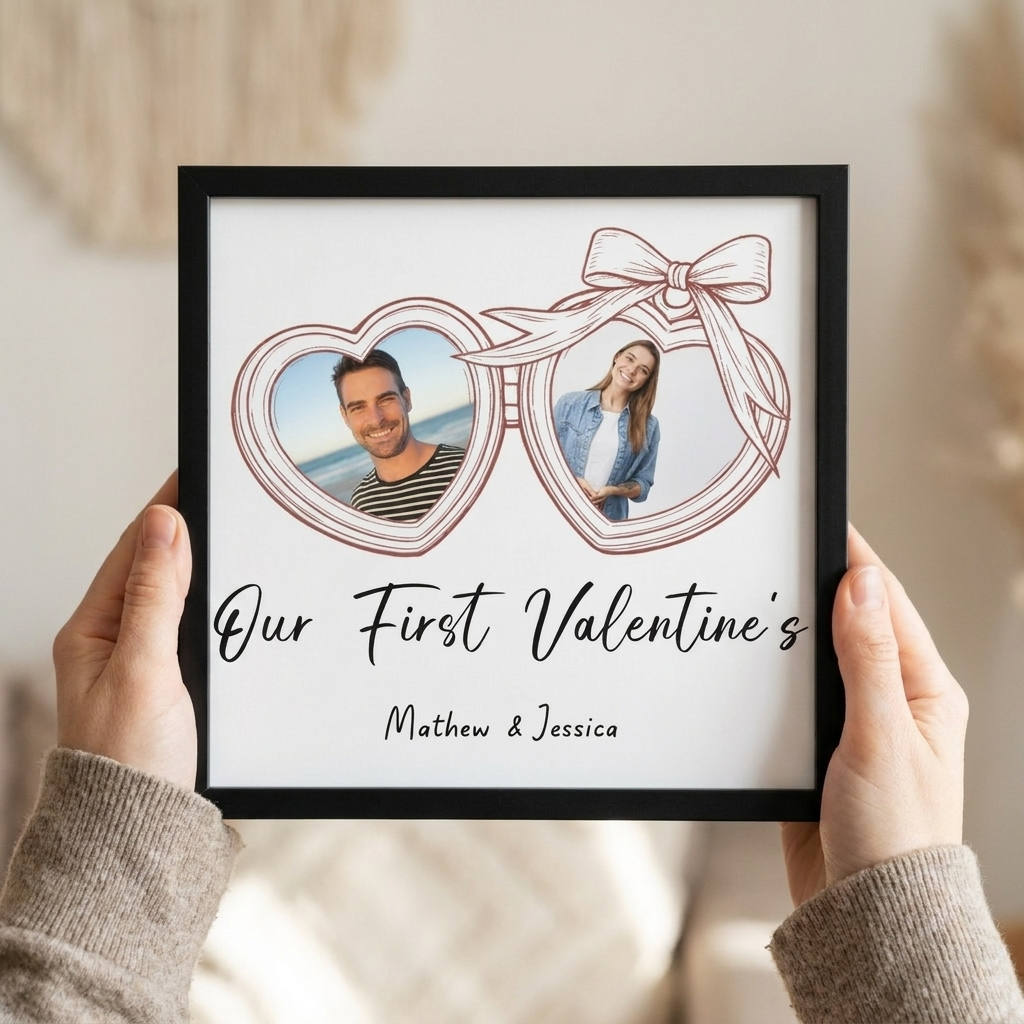 Custom Valentine's Square Poster held in hand