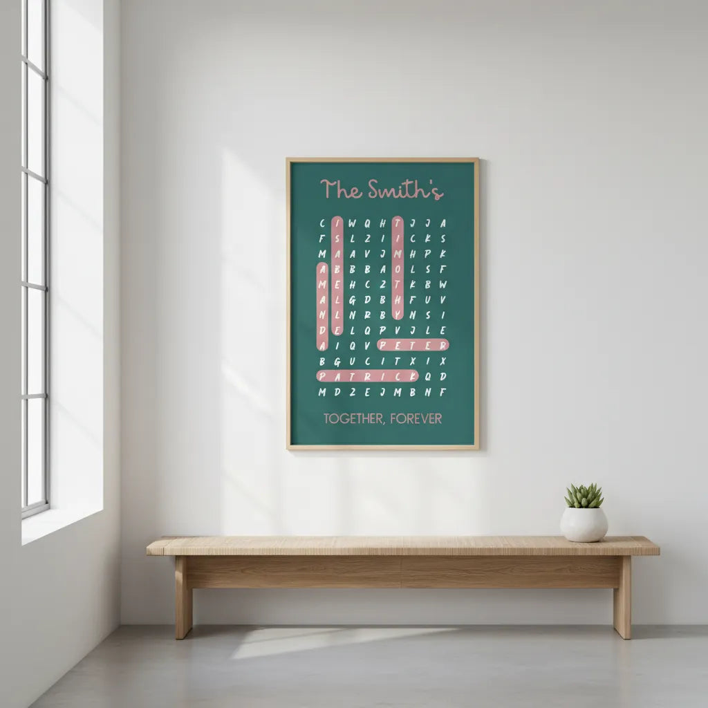 Custom Word Search Poster (Matte) - My Family | Shopify Product Personalizer