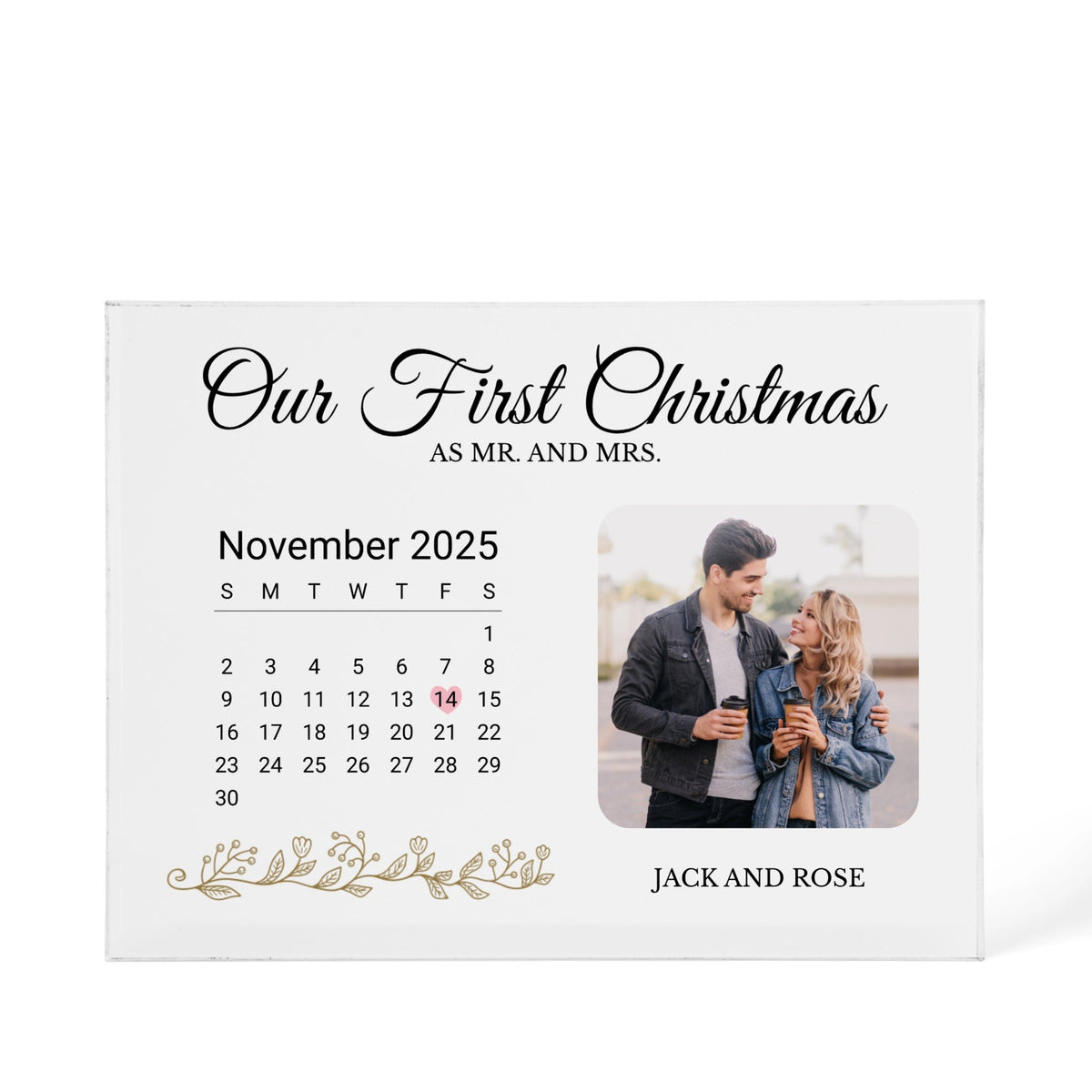 Custom Calendar Acrylic Block - Our First Christmas
