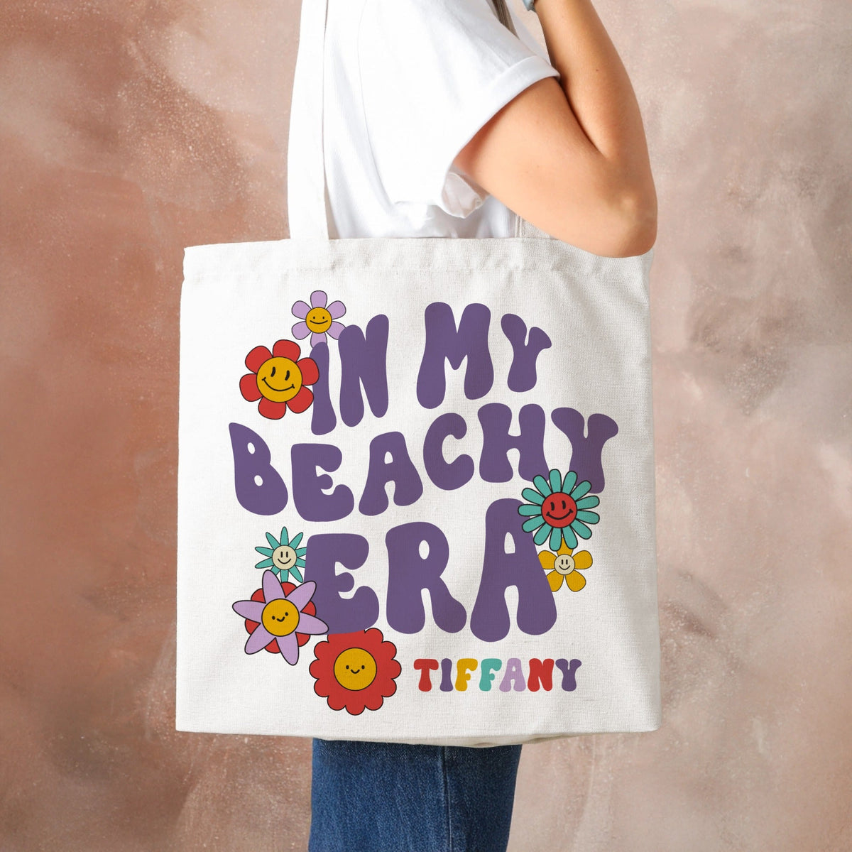 Personalized In My Era tote bag with custom text and name for trendy daily use