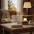 Personalized acrylic square plaque commemorating The Day We Met with custom calendar design