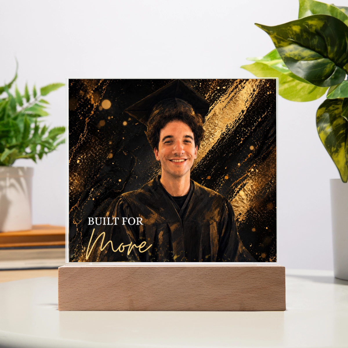 Custom Graduation Acrylic Square Plaque - Photo Portrait Gift