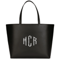 Personalized leather tote bag with custom monogramming for everyday professional use