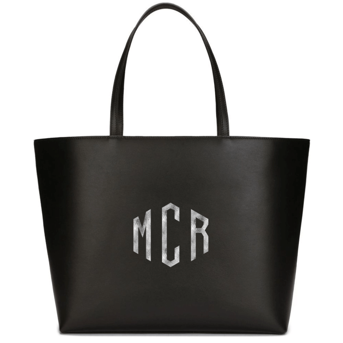 Personalized leather tote bag with custom monogramming for everyday professional use