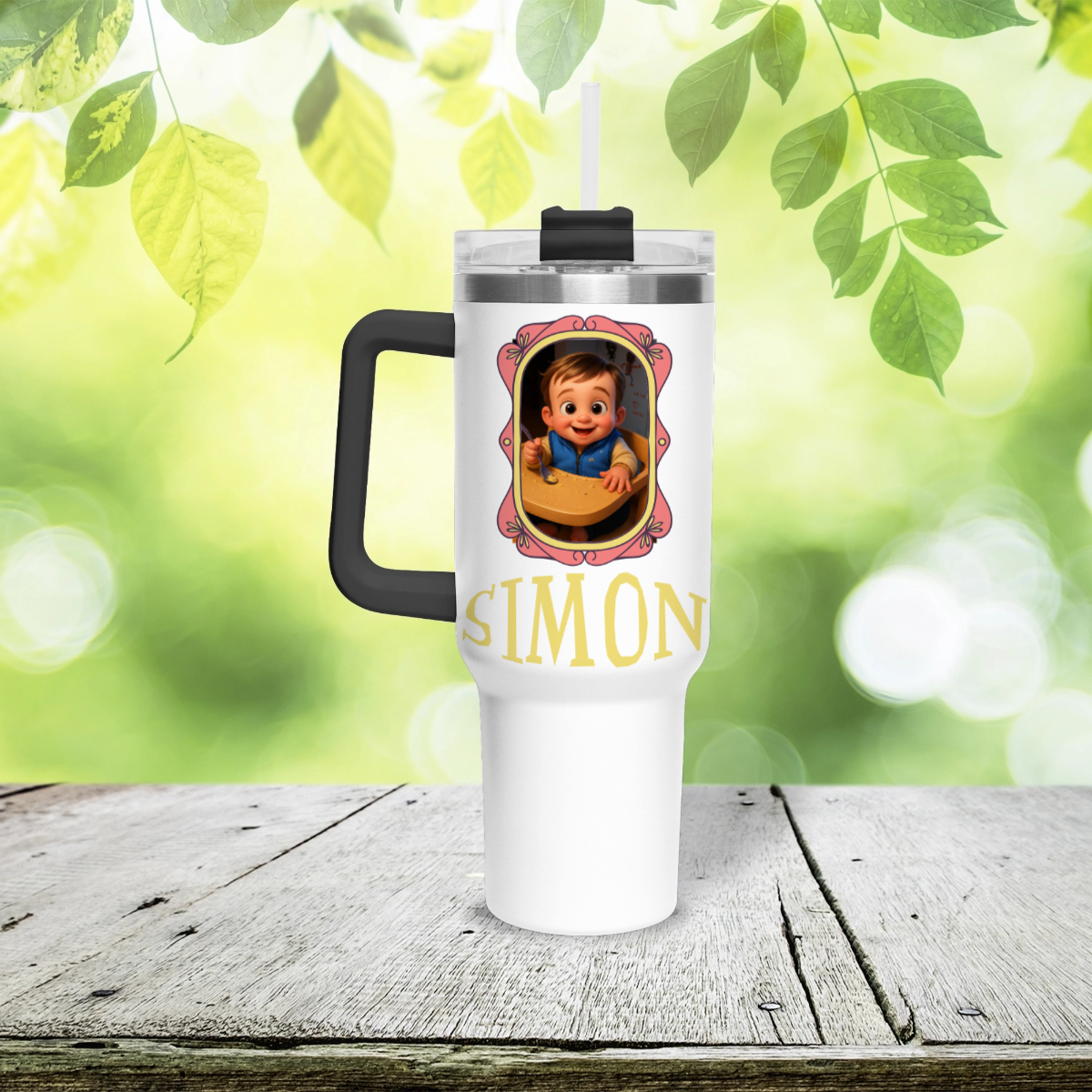 Custom Tumbler Cup with Meta Filtered Images