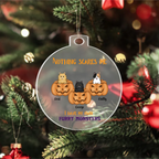 Personalized Halloween cats acrylic ornament with festive feline-themed seasonal design