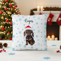 Personalized Christmas pet pillow with custom photo of dog or cat for cozy holiday gift