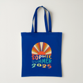 Personalized cotton tote bag with gradient text style design for stylish everyday carry