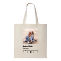 Personalized tote bag with custom Spotify player design for music lovers everyday carry