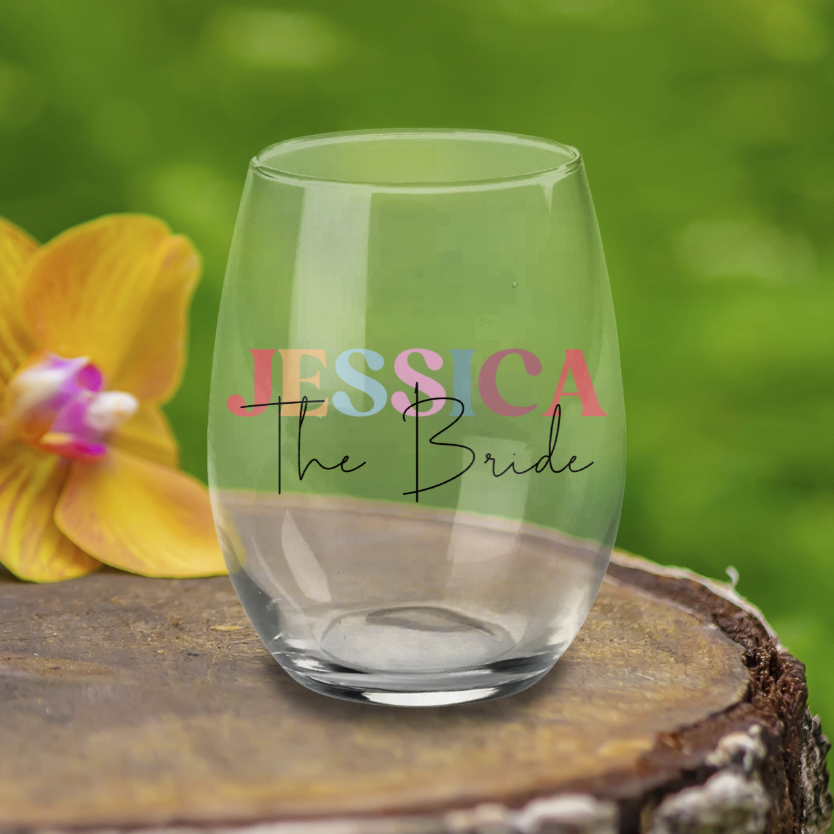 Personalized Gossip wine tumbler with alternating colors design for fun social drinkware